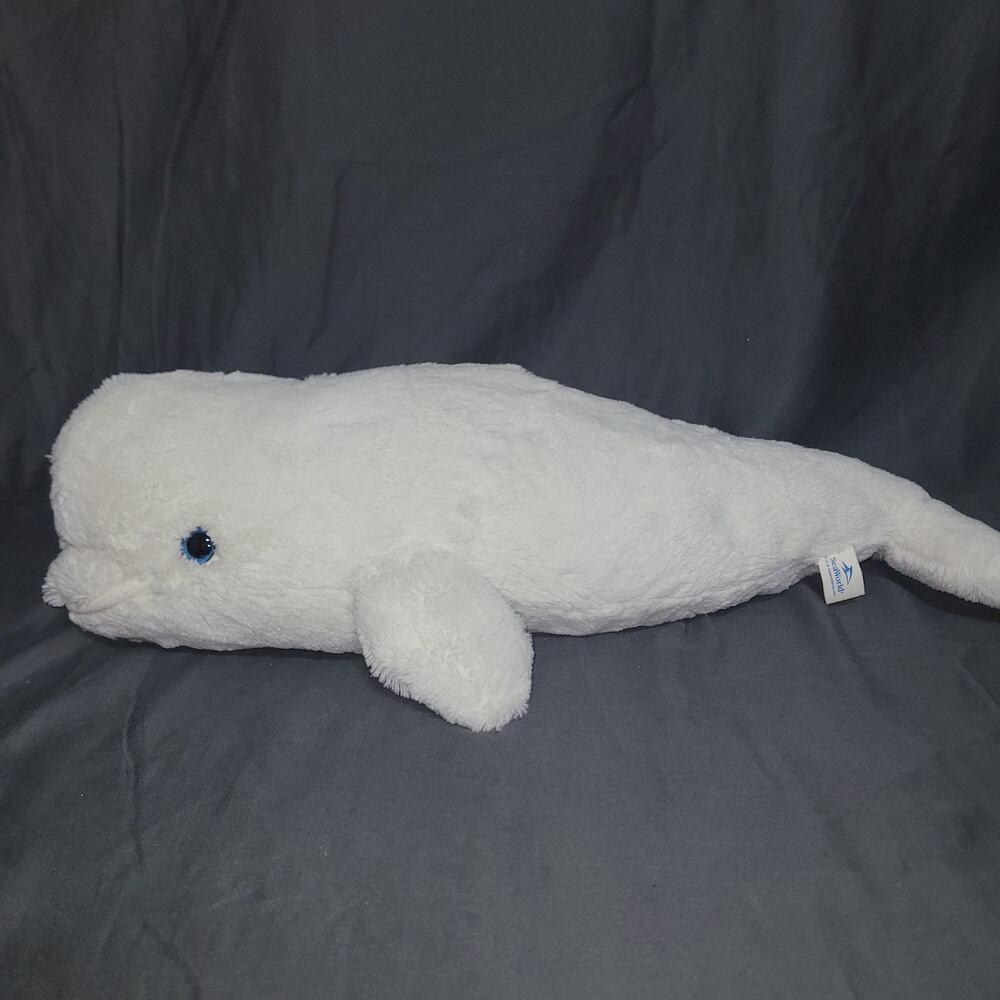SeaWorld White Whale Plush Stuffed Animal, Large 24-36 in, Washable